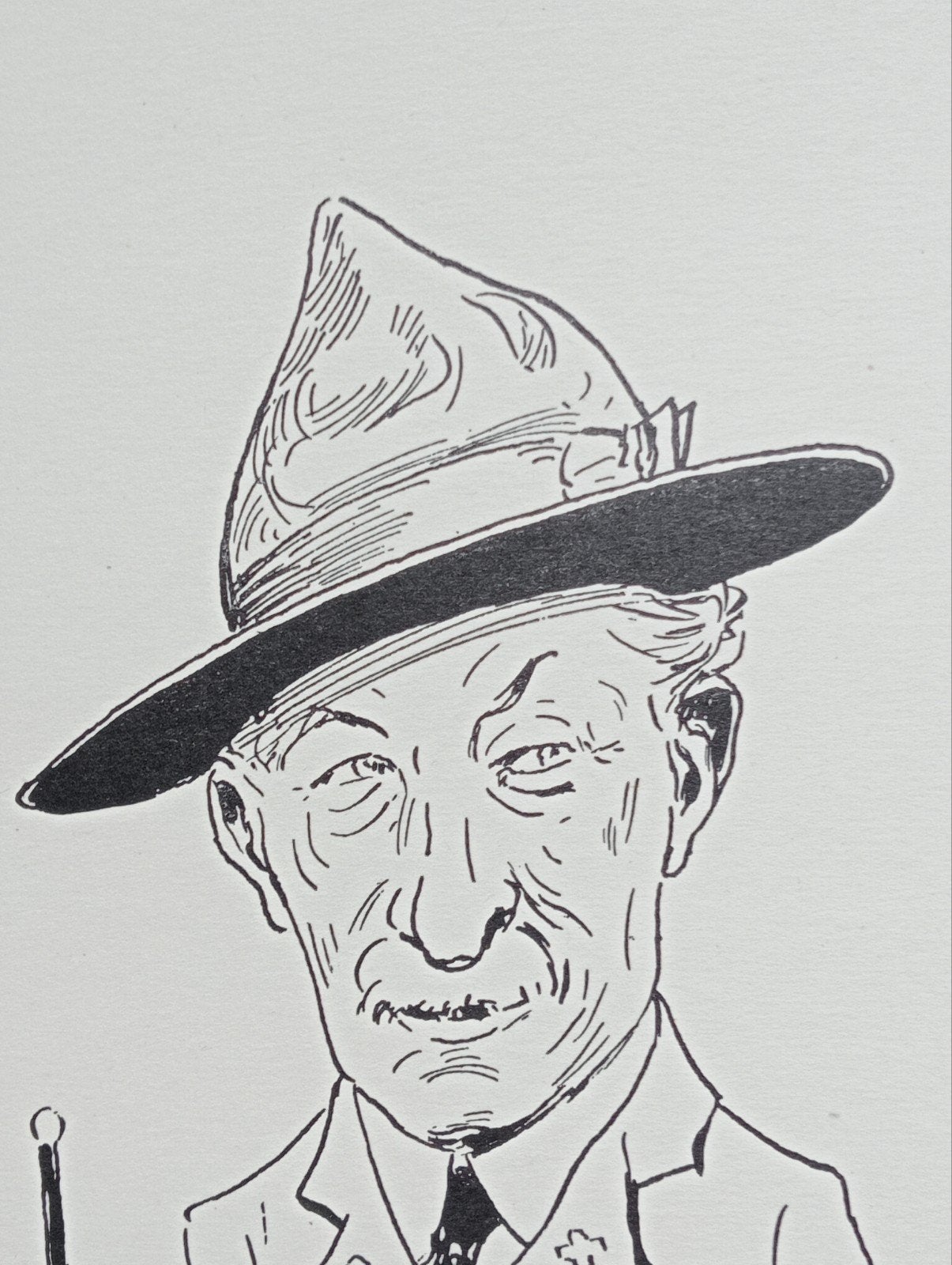 Baden Powell litho 1937, Ophalen of Verzenden