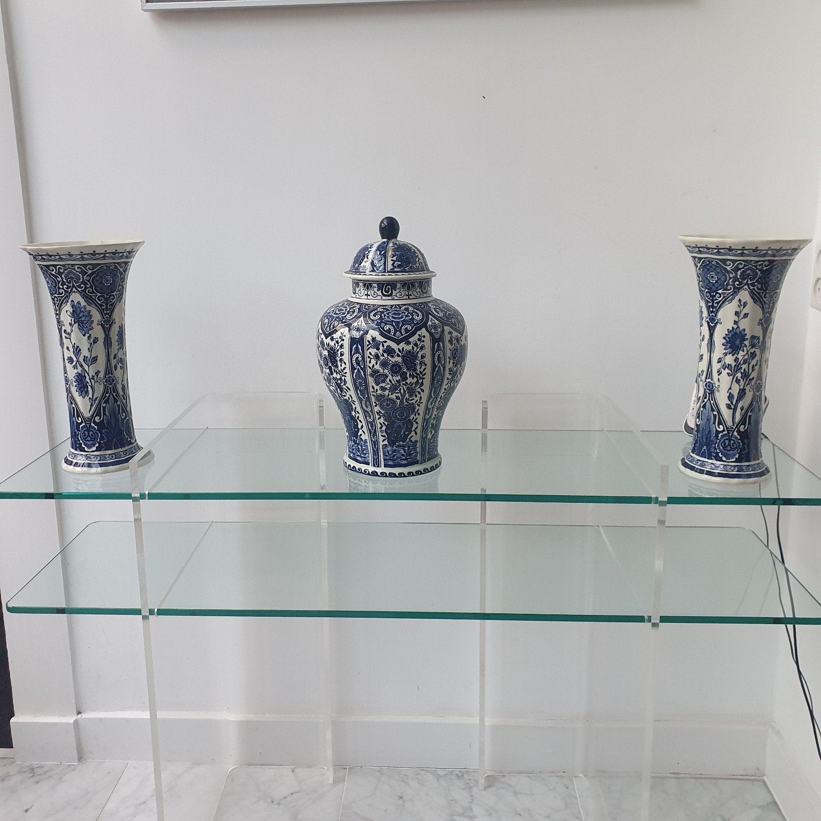 Delfts Blauw Vazen en Pot -  Boch Fretes Belgium, Ophalen
