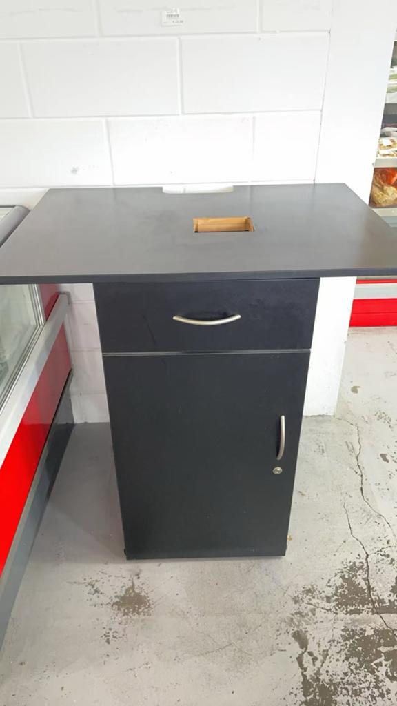 Zwart kantoorkastje met lade en deur, Doe-het-zelf en Verbouw, Werkbanken, Ophalen, Gebruikt