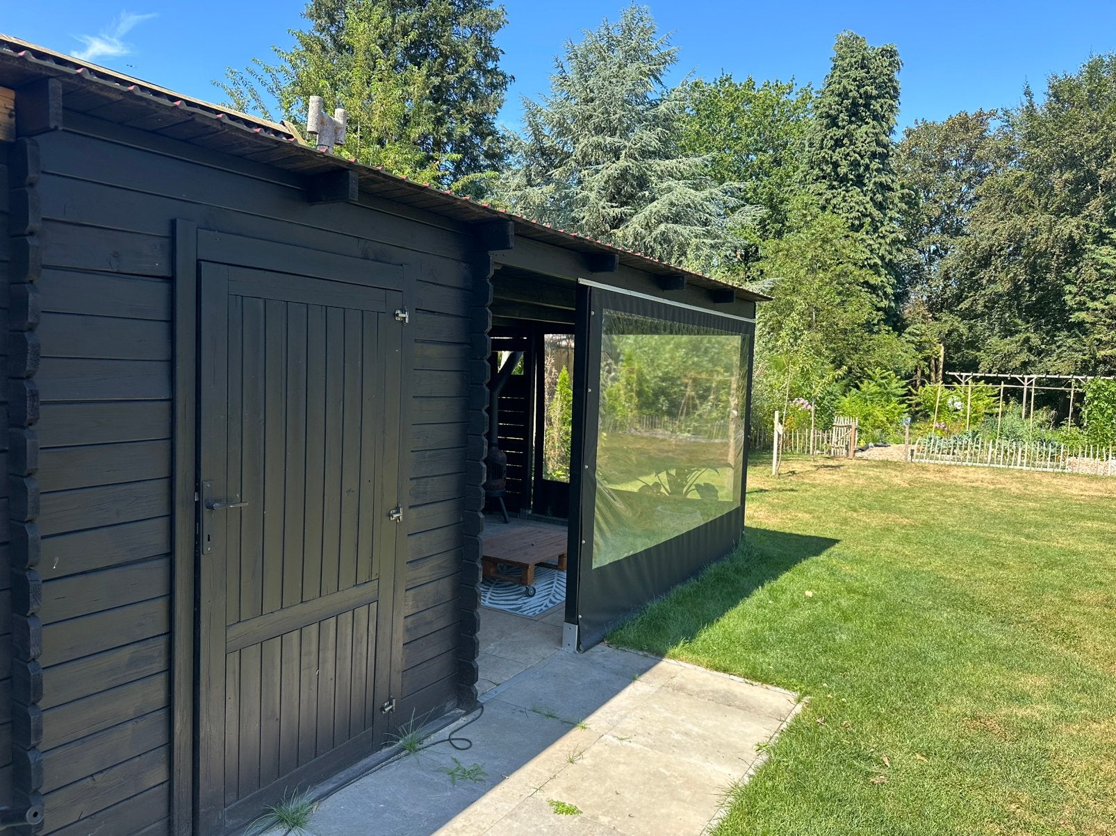 Overkapping met schuur, kan evt. bezorgd worden (6x3meter), Ophalen, Zo goed als nieuw, Veranda