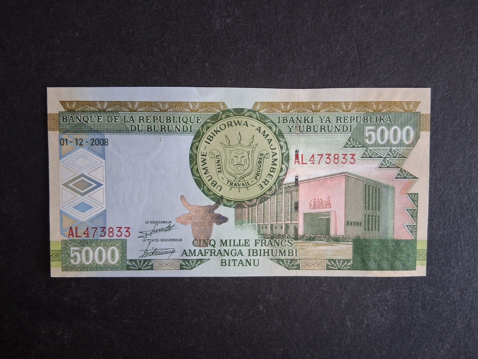 5000 frank burundi unc 2008, Ophalen of Verzenden, Burundi, Los biljet