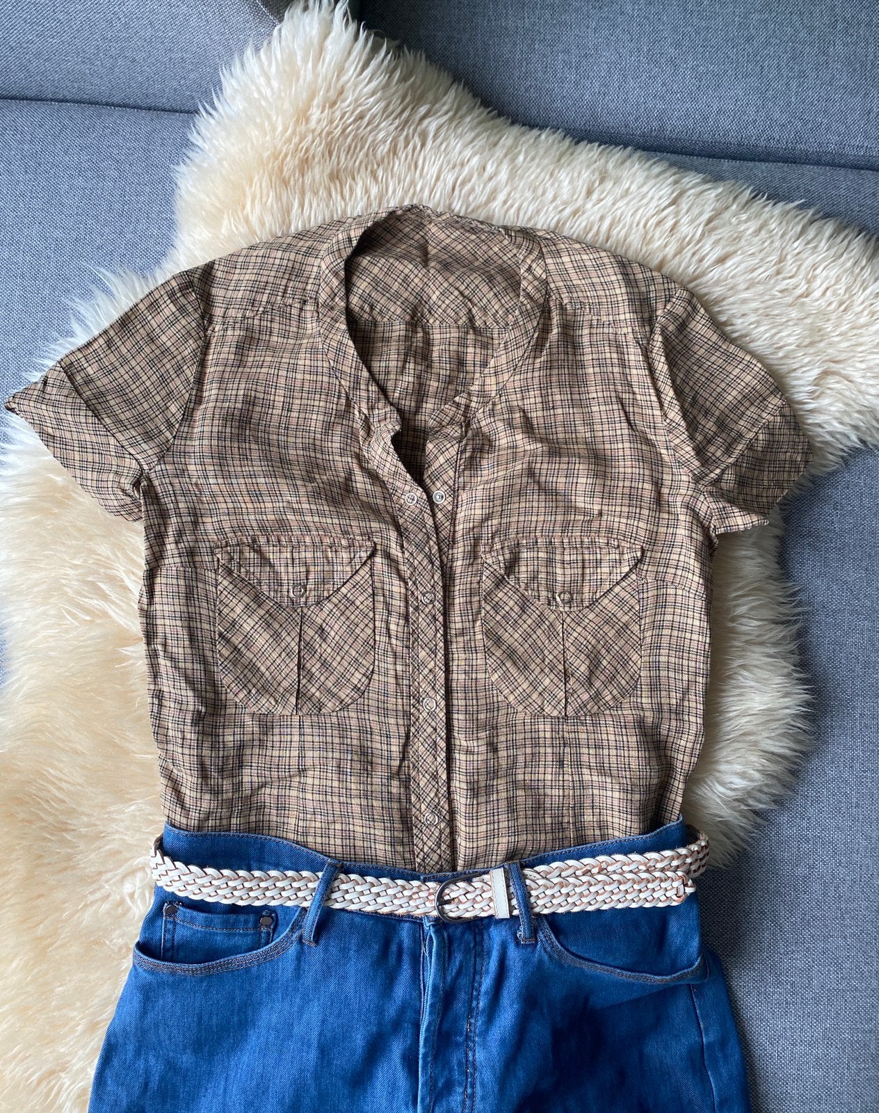 Linnen beige blouse  met drukknopen mt S/M Isabel Marant, Ophalen of Verzenden, Zo goed als nieuw, Maat 36 (S), Beige