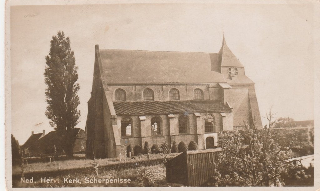 scherpenisse- n.h. kerk, Ophalen of Verzenden, 1940 tot 1960, Friesland