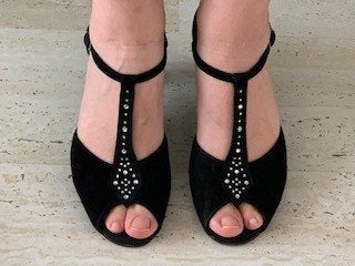 Damesschoenen latin salsa dansschoenen Diamant 40 zwart sued, Ophalen of Verzenden, Zo goed als nieuw, Schoenen