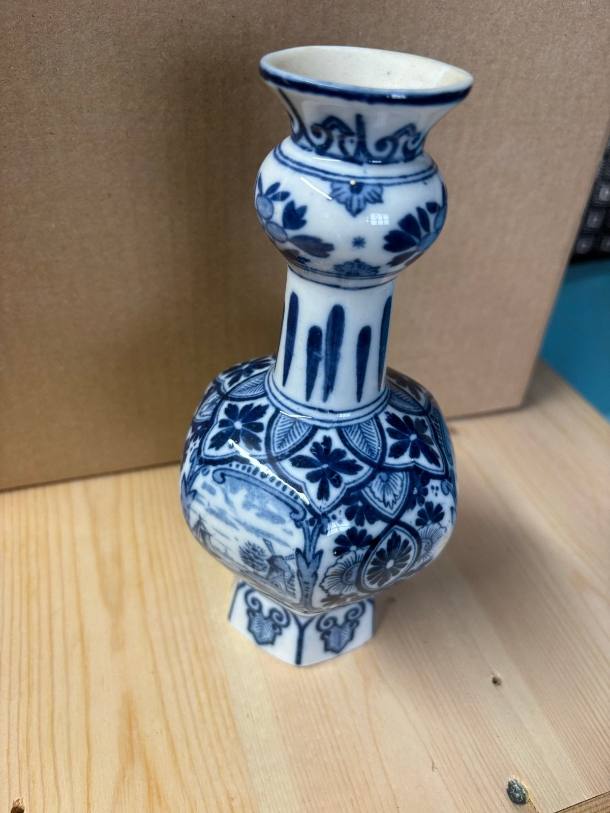 Antieke Delfts Blauwe Vaas - Handgeschilderd, Antiek en Kunst, Antiek | Vazen, Ophalen