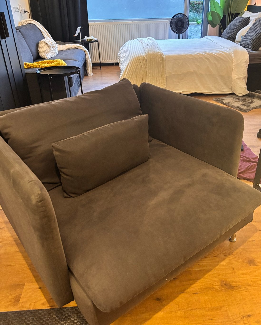 IKEA SÖDERHAMN Fauteuil - Donkergrijs, Goede Staat, Gebruikt, 75 tot 100 cm, Ophalen of Verzenden, Stof