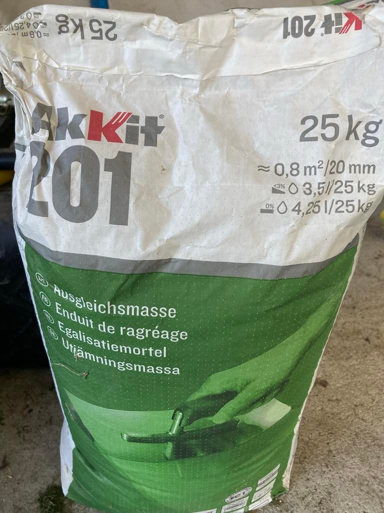 AkKIt 201 Egalisatiemortel 25 kg, Overige materialen, Overige typen, Nieuw, Minder dan 50 cm