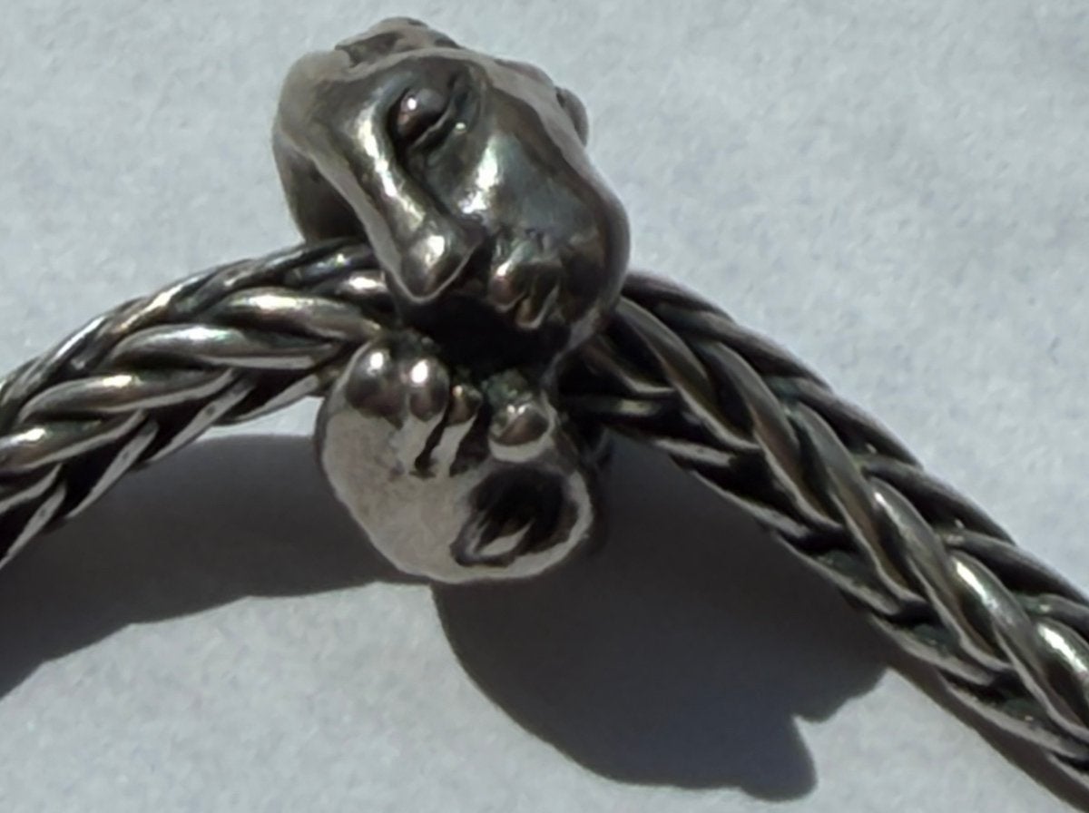 Trollbeads zilveren kraal met gezichten, Verzenden, Zo goed als nieuw, Zilver, Trollbeads