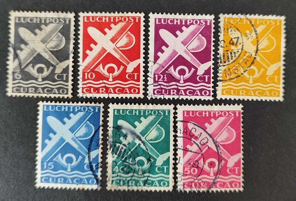 Curaçao nvph LP69, 70, 71, 72, 74, 77, 79, Ophalen of Verzenden, Gestempeld
