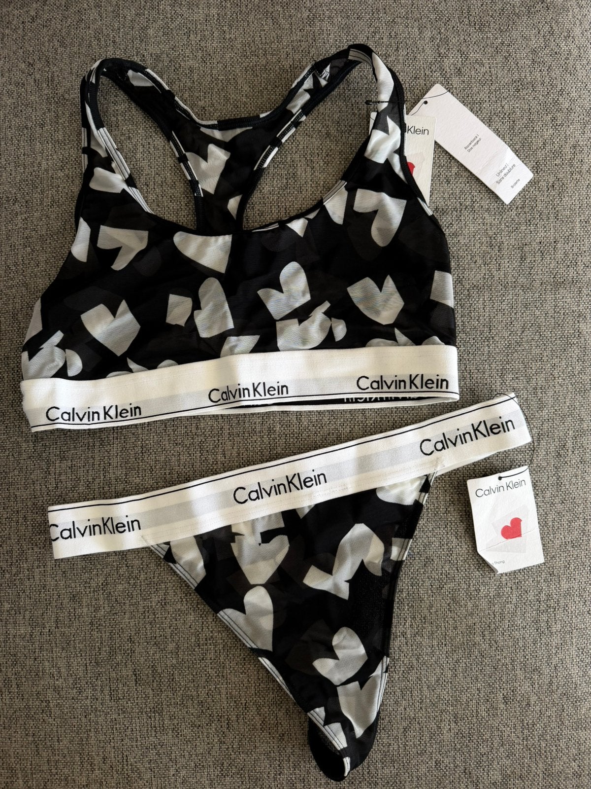 Calvin Klein set NIEUW met labels | Maat M | Hartjesprint, Ophalen of Verzenden, Zwart, Setje