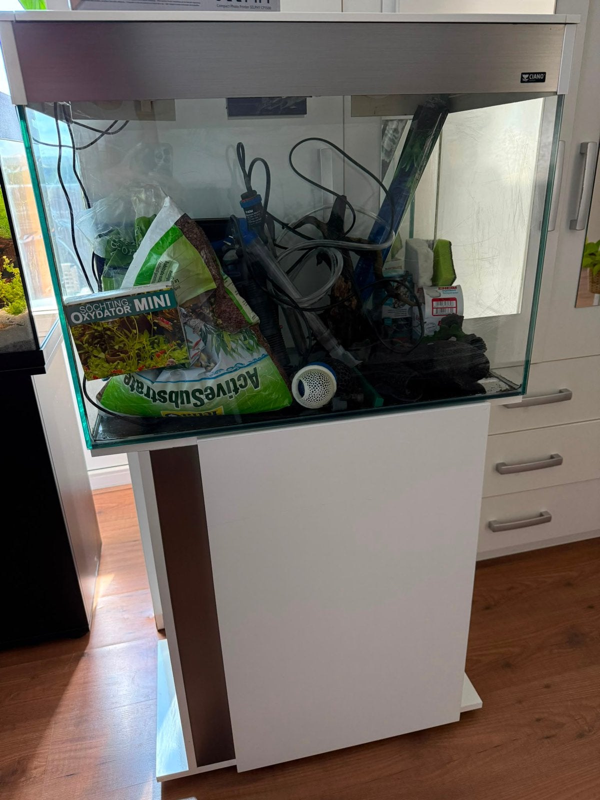 Ciano 120 liter aquarium compleet met meubel en accessoires, Dieren en Toebehoren, Vissen | Aquaria en Toebehoren, Ophalen, Inclusief deksel