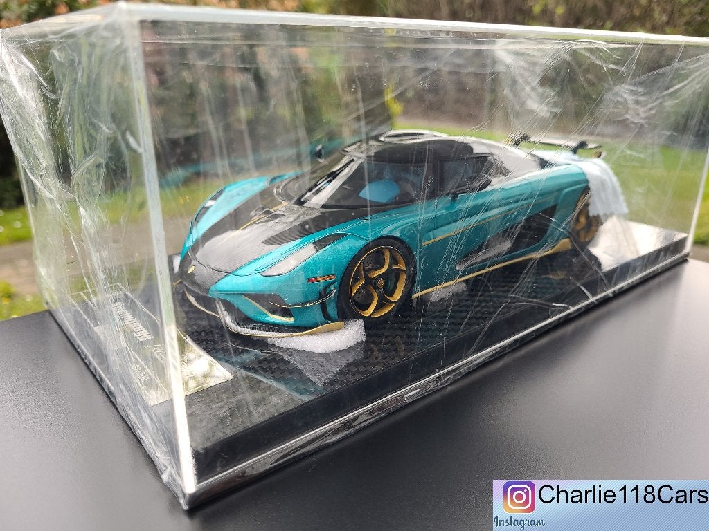 FrontiArt 1/18 Koenigsegg Regera – Peacock Blue, Ophalen of Verzenden, Nieuw, Auto, Overige merken