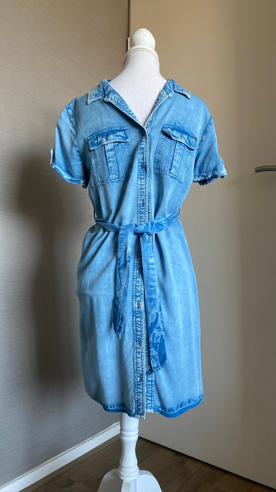 Denim Jurk maat 176 met Ceintuur, Kinderen en Baby's, Kinderkleding | Maat 176, Ophalen of Verzenden, Zo goed als nieuw, Meisje