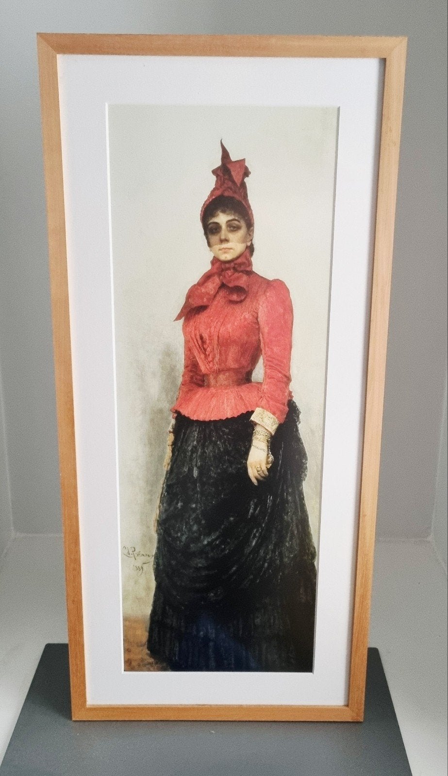 Ilja Repin - Portret van een Dame (1889) - Ingelijst, Portret of Personen, Realistisch, Ophalen of Verzenden, Print