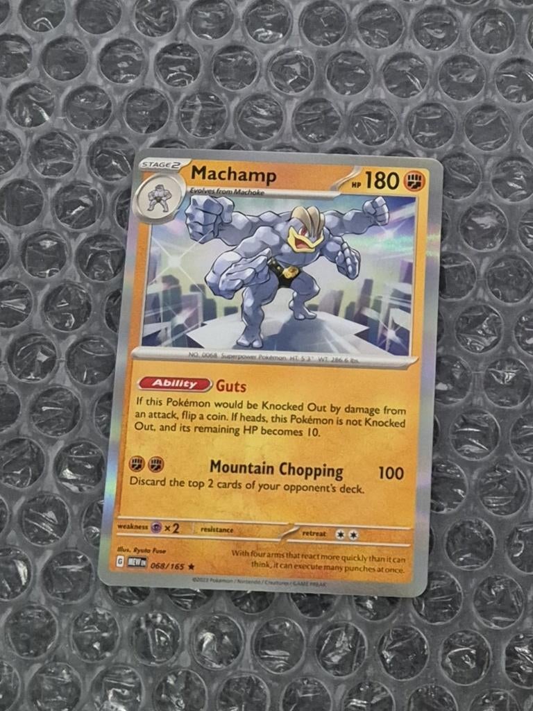 Holo Foil Machamp 068/165 Scarlet & Violet 151 MEW, Ophalen of Verzenden, Zo goed als nieuw, Losse kaart, Foil