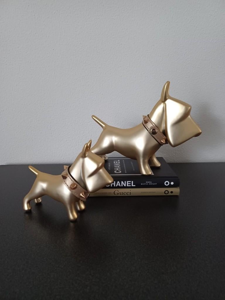 J-Line hond Ker goud S of M Nieuw!, Huis en Inrichting, Nieuw, Ophalen of Verzenden, Steen/keramiek, Goud