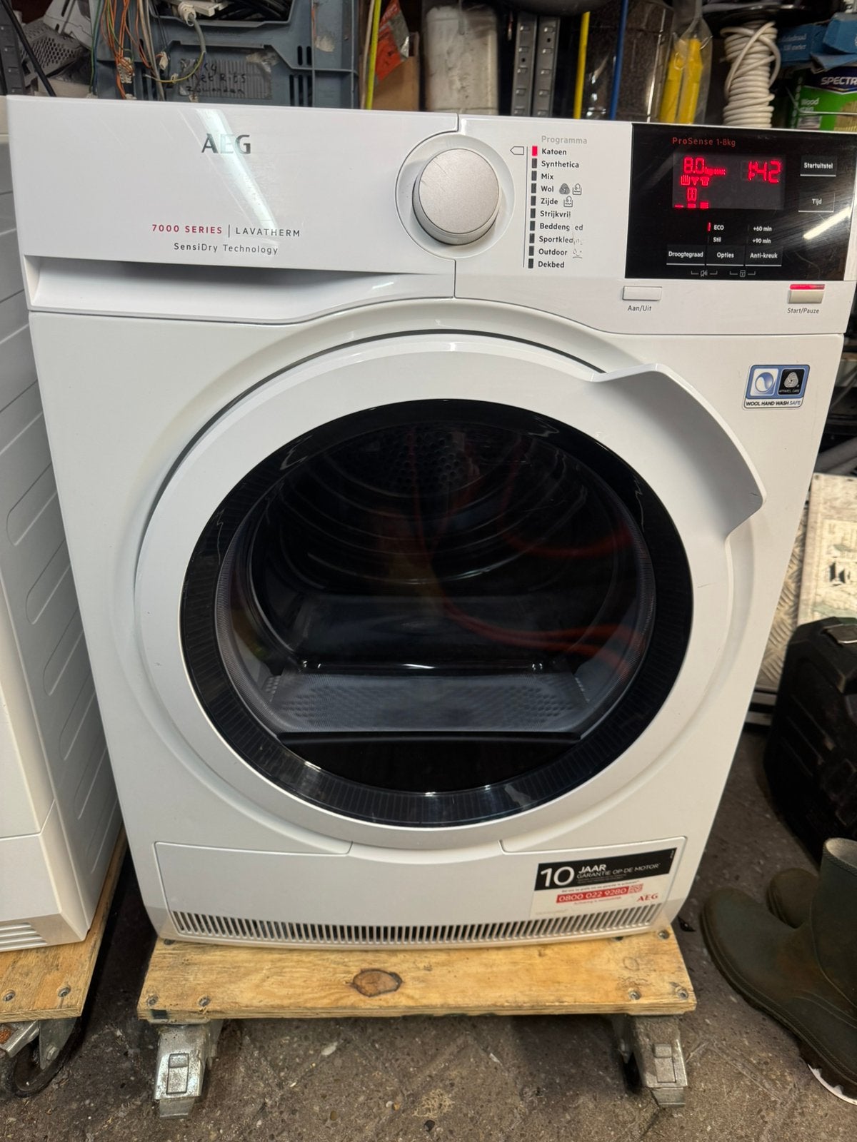 Aeg 8000 serie warmtepomp droger, Ophalen, Gebruikt, 8 tot 10 kg, Energieklasse A of zuiniger