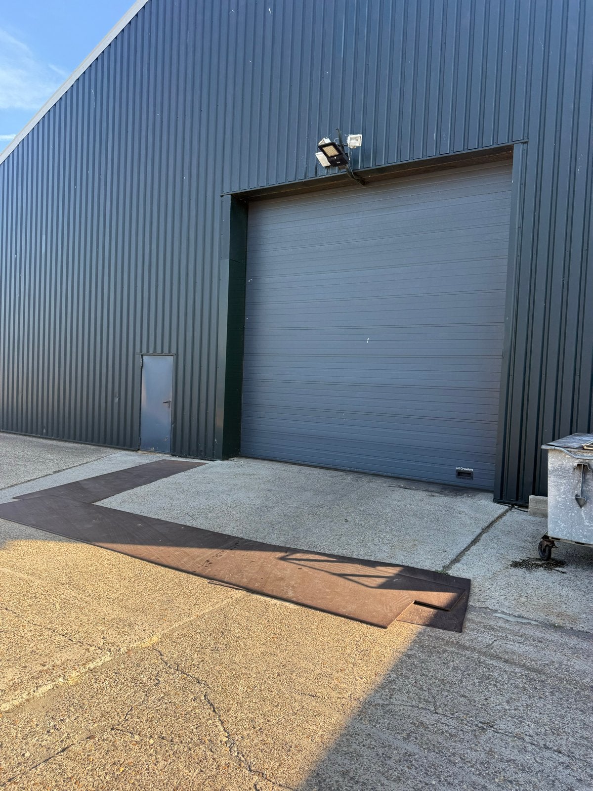 Overheaddeur 5x5m met 2m high lift, elektrisch bediend, Gebruikt, Garagedeur, Ophalen of Verzenden, Metaal