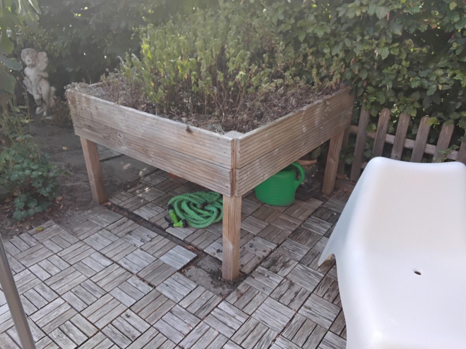 Hard houten kruiden of moestuin bak, 130/130/80 cm, Ophalen, Gebruikt, 100 cm of meer, Vierkant