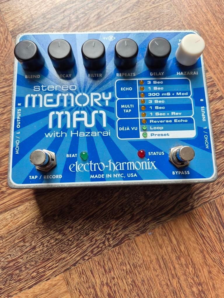 EHX Stereo Memory Man with Hazarai - Looper, Delay, Reverse, Muziek en Instrumenten, Effecten, Ophalen of Verzenden, Gebruikt