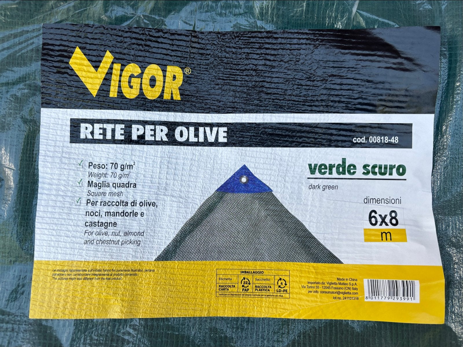 2x Vigor (Olijven) net 6x8m - Nieuw! Walnoten opvangen, Ophalen of Verzenden, Nieuw
