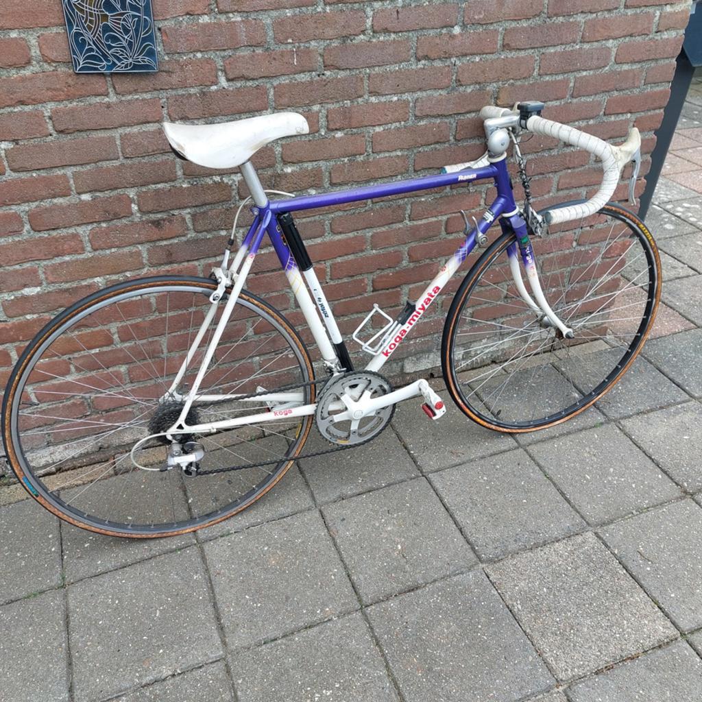 Koga Miyata racefiets, paars/wit, 28 inch Vintage, Fietsen en Brommers, Fietsen | Racefietsen, Gebruikt, Aluminium, Ophalen of Verzenden