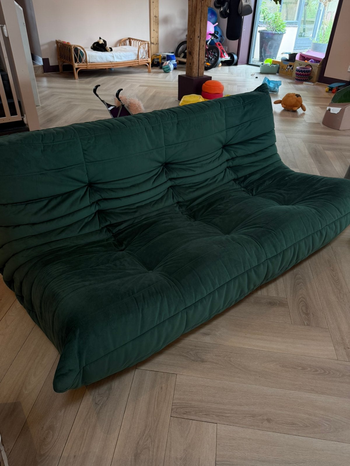 Togo Ligne Roset 3-zits bank, Ophalen, 100 tot 125 cm, Driepersoons, Zo goed als nieuw