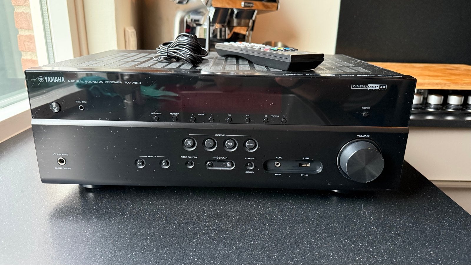 Yamaha RX-V483 Natural Sound AV Receiver, Ophalen, Yamaha, Zo goed als nieuw, 60 tot 120 watt