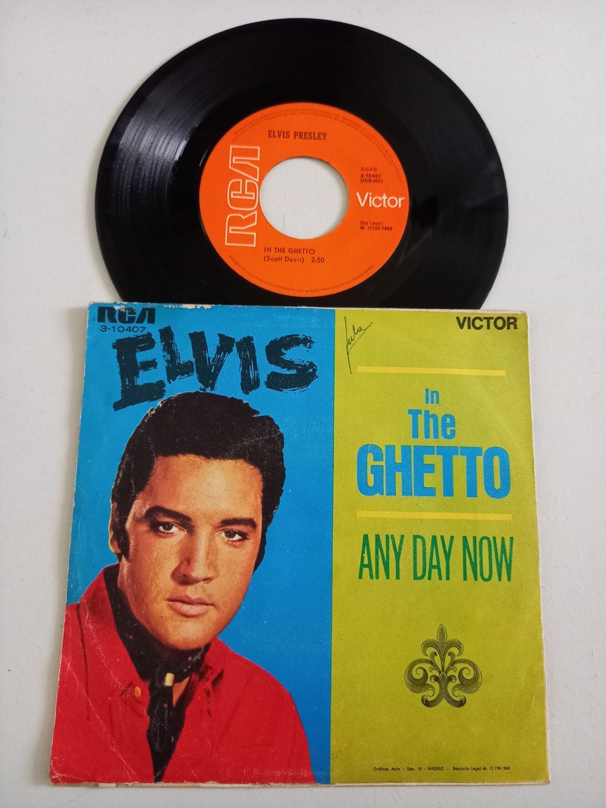 Elvis Presley , single  ( in the Ghetto/Any day now ), Cd's en Dvd's, Ophalen of Verzenden, Zo goed als nieuw, Pop