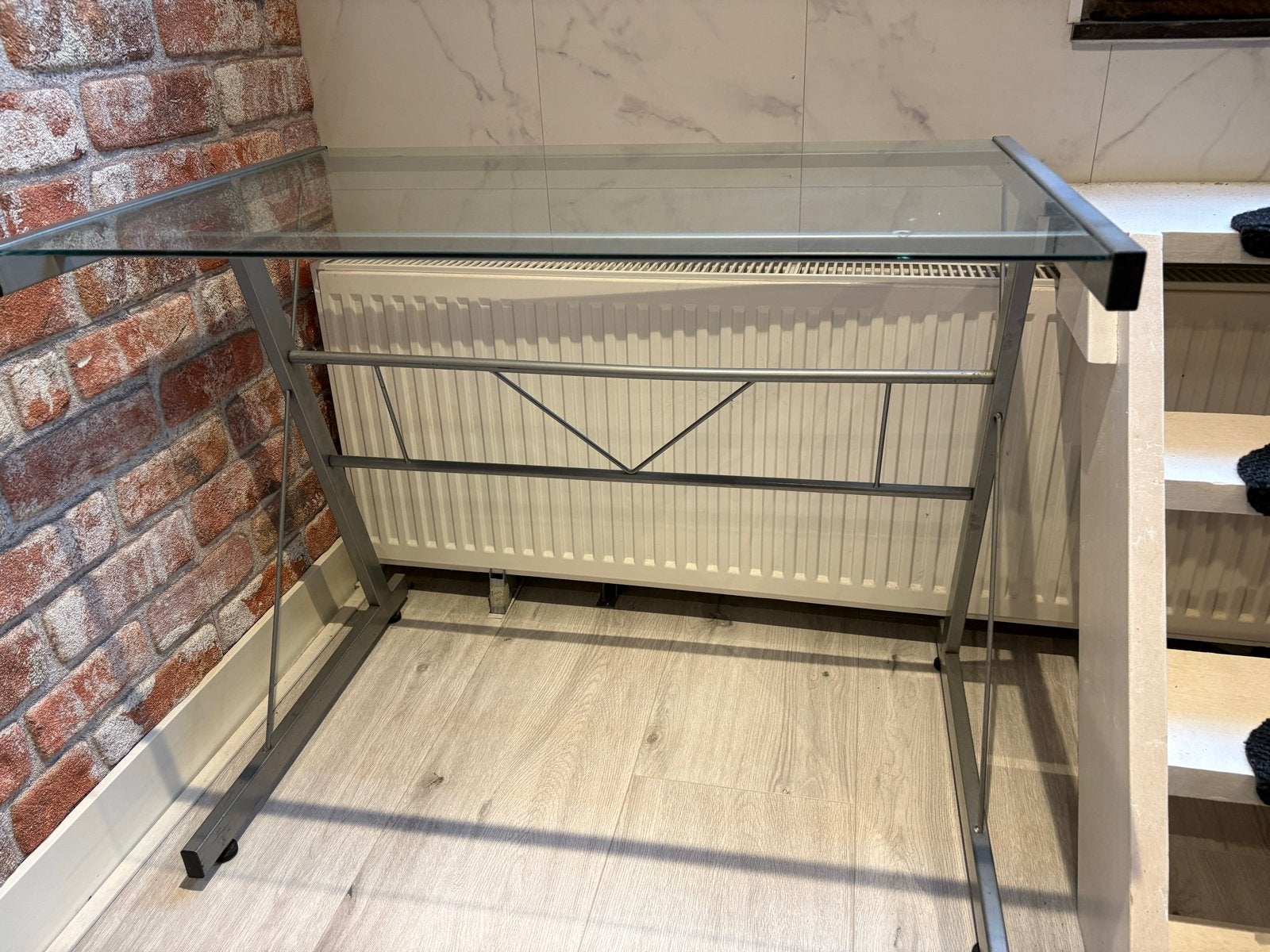 Glazen bureautje in prima staat, Modern, Ophalen, Zo goed als nieuw, Glas