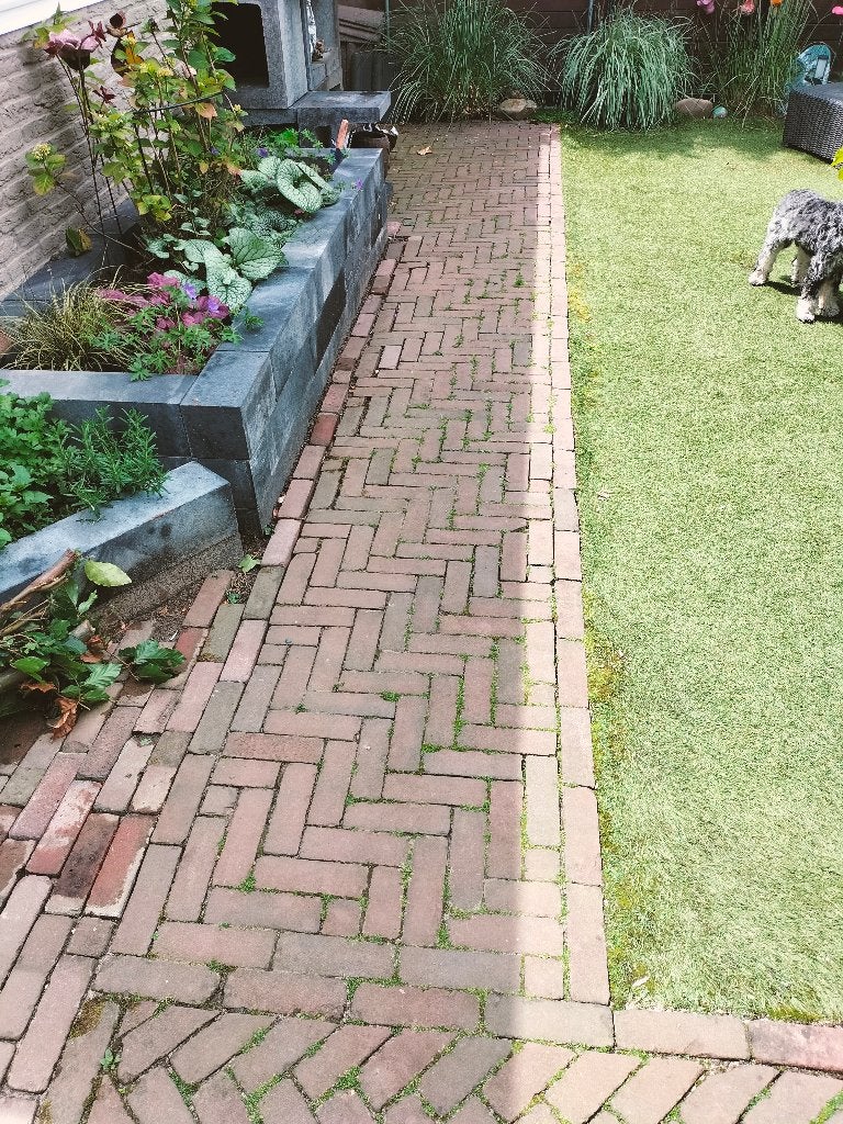 afhalen gebakken waaltjes, Ophalen, Gebruikt, Klinkers, Natuursteen