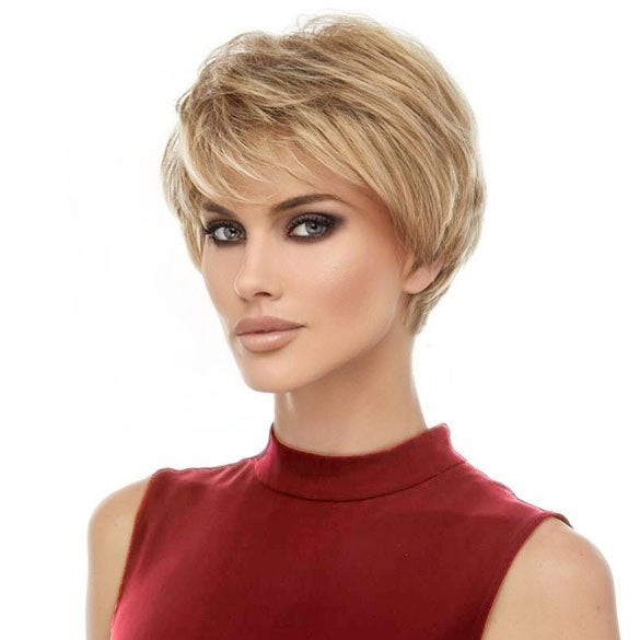 Vlotte blonde pruik kort haar in laagjes model Josephine, Verzenden, Nieuw, Pruik of Haarverlenging