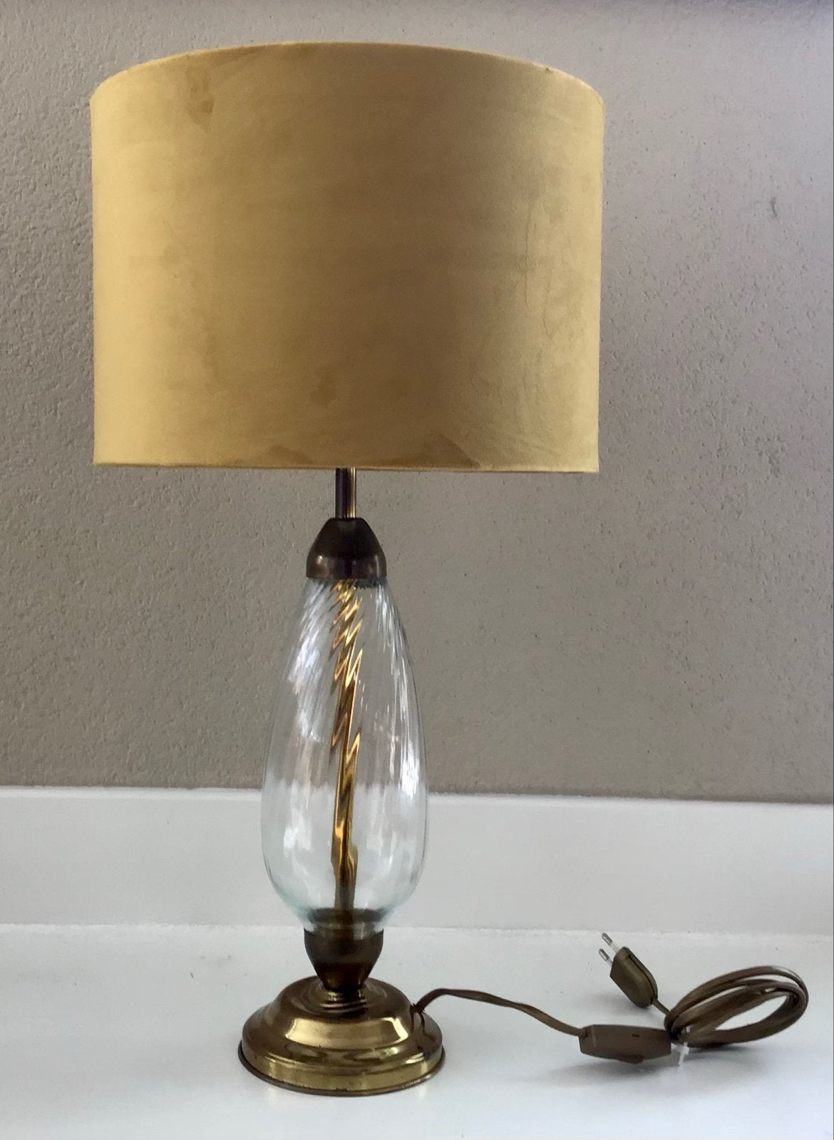 Antieke Italiaanse Design Tafellamp Muranoglas Empoli, Antiek en Kunst, Ophalen of Verzenden