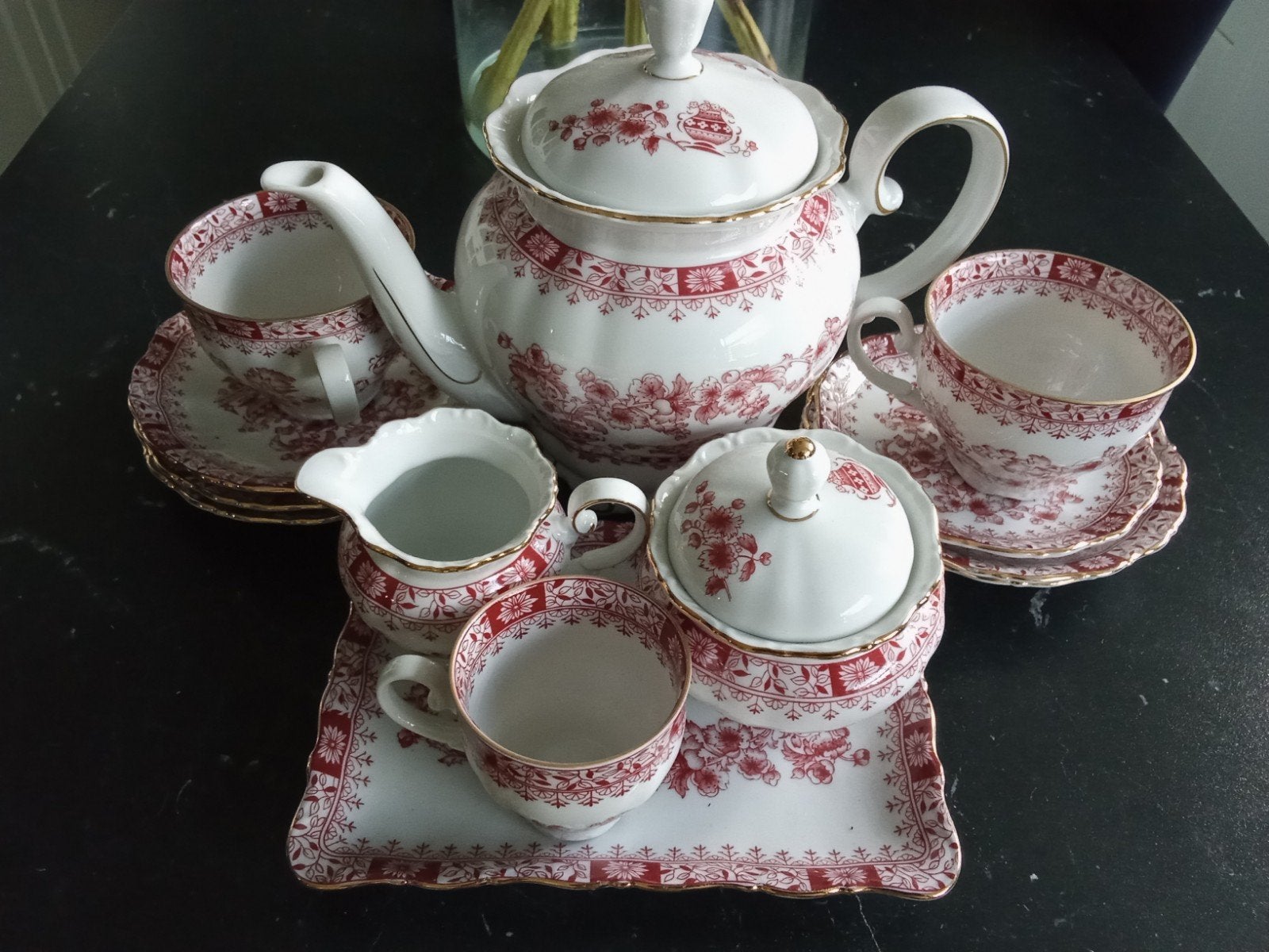 Prachtig theeservies van Seltmann Weiden, West-Duitsland, Antiek en Kunst, Antiek | Servies compleet, Ophalen of Verzenden