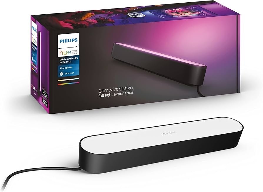 3x Philips Hue Play Light Bar - White and Color Ambiance, Kunststof, Zwart, Ophalen of Verzenden, Dimbaar