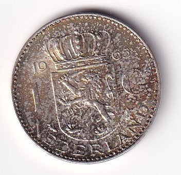 1 Gulden 1965 Zeer Fraai met Patina, 1 gulden, Koningin Juliana, Verzenden, Zilver
