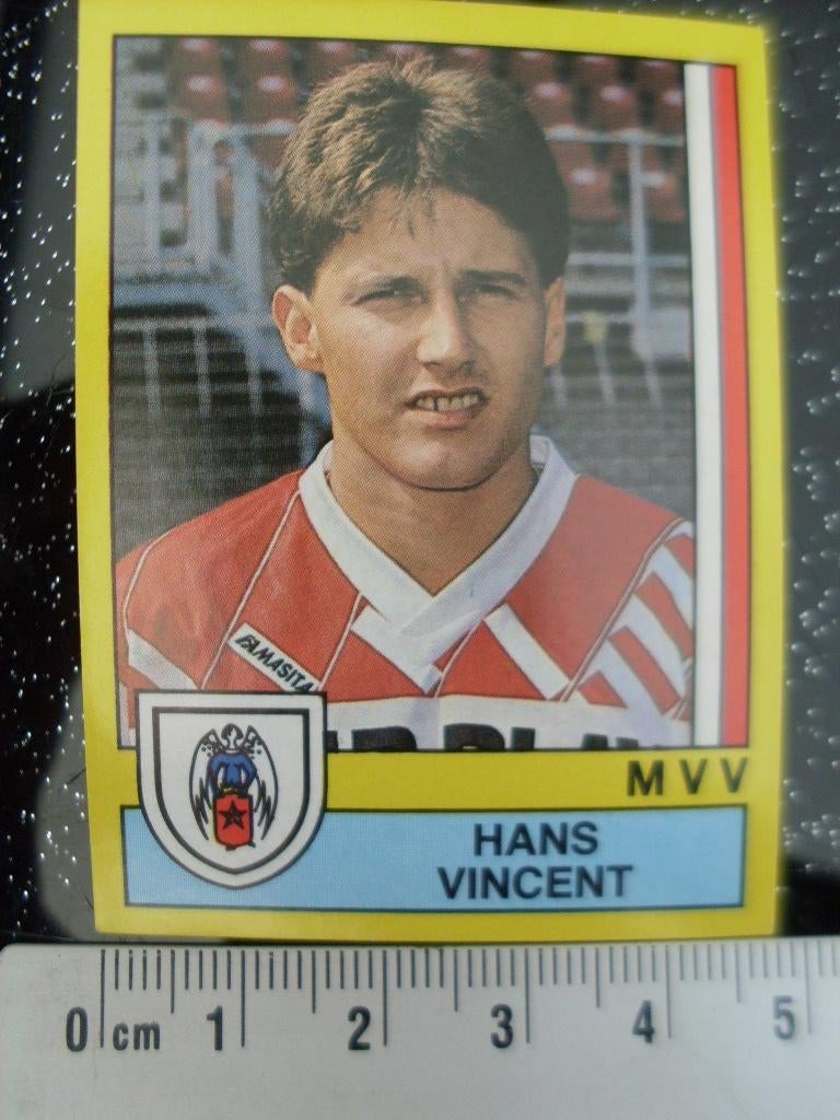 panini sticker voetbal 90 MVV Hans Vincent nr 125, Verzenden, Zo goed als nieuw, Overige binnenlandse clubs, Poster, Plaatje of Sticker