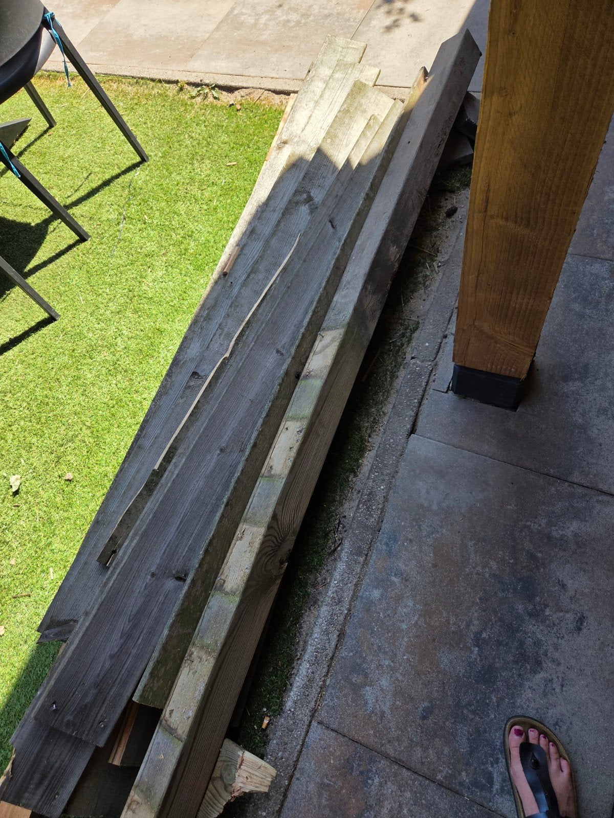 Houten schuttingdelen - Gebruikt, Tuin en Terras, Schuttingen, Ophalen, 3 tot 6 meter, Hout, 1 tot 2 meter