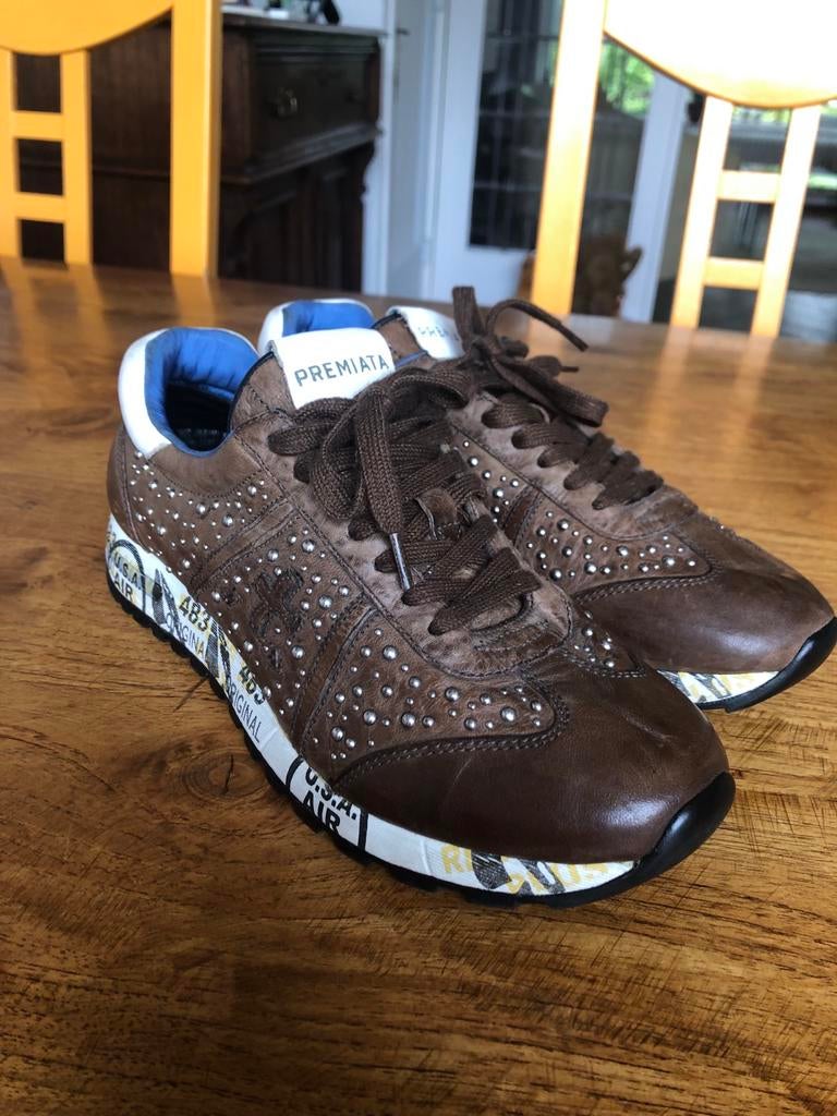 Premiata bruinleren sneakers maat 37 - Zo goed als nieuw, Ophalen of Verzenden, Zo goed als nieuw, Bruin, Sneakers of Gympen