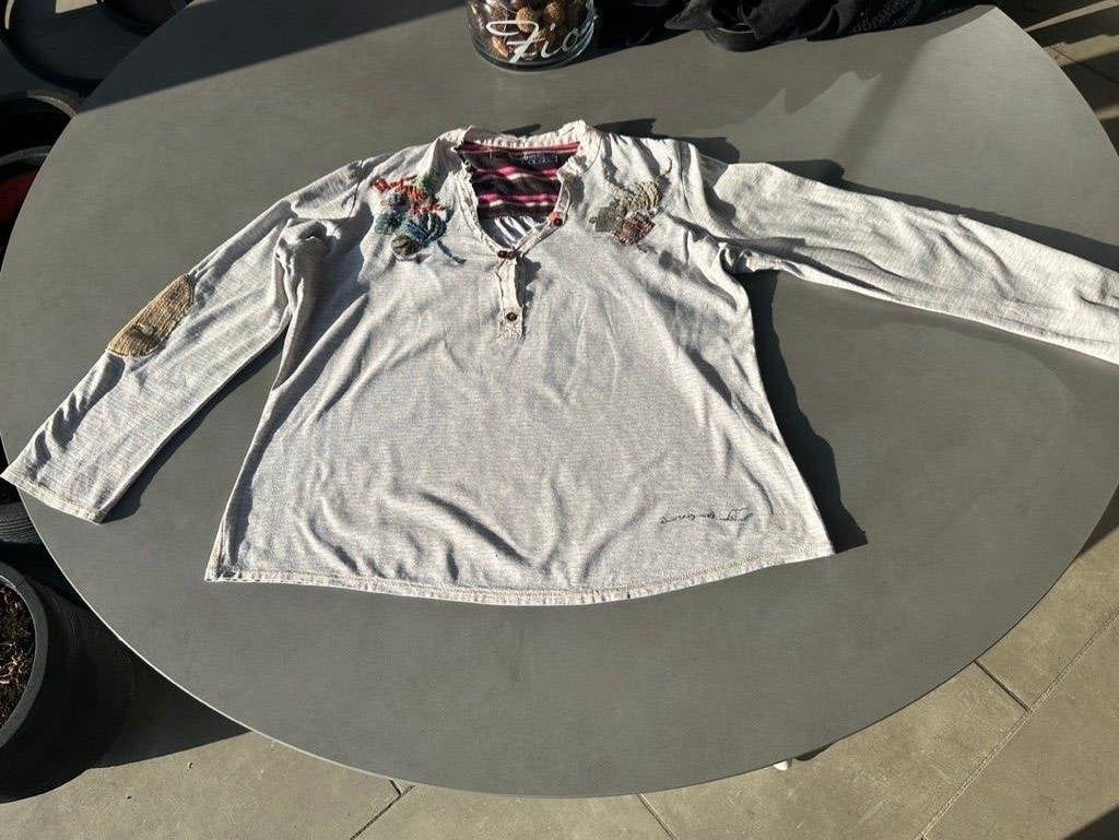 Grijze Desigual top, maat XL, Verzenden, Maat 46/48 (XL) of groter, Lange mouw, Desigual