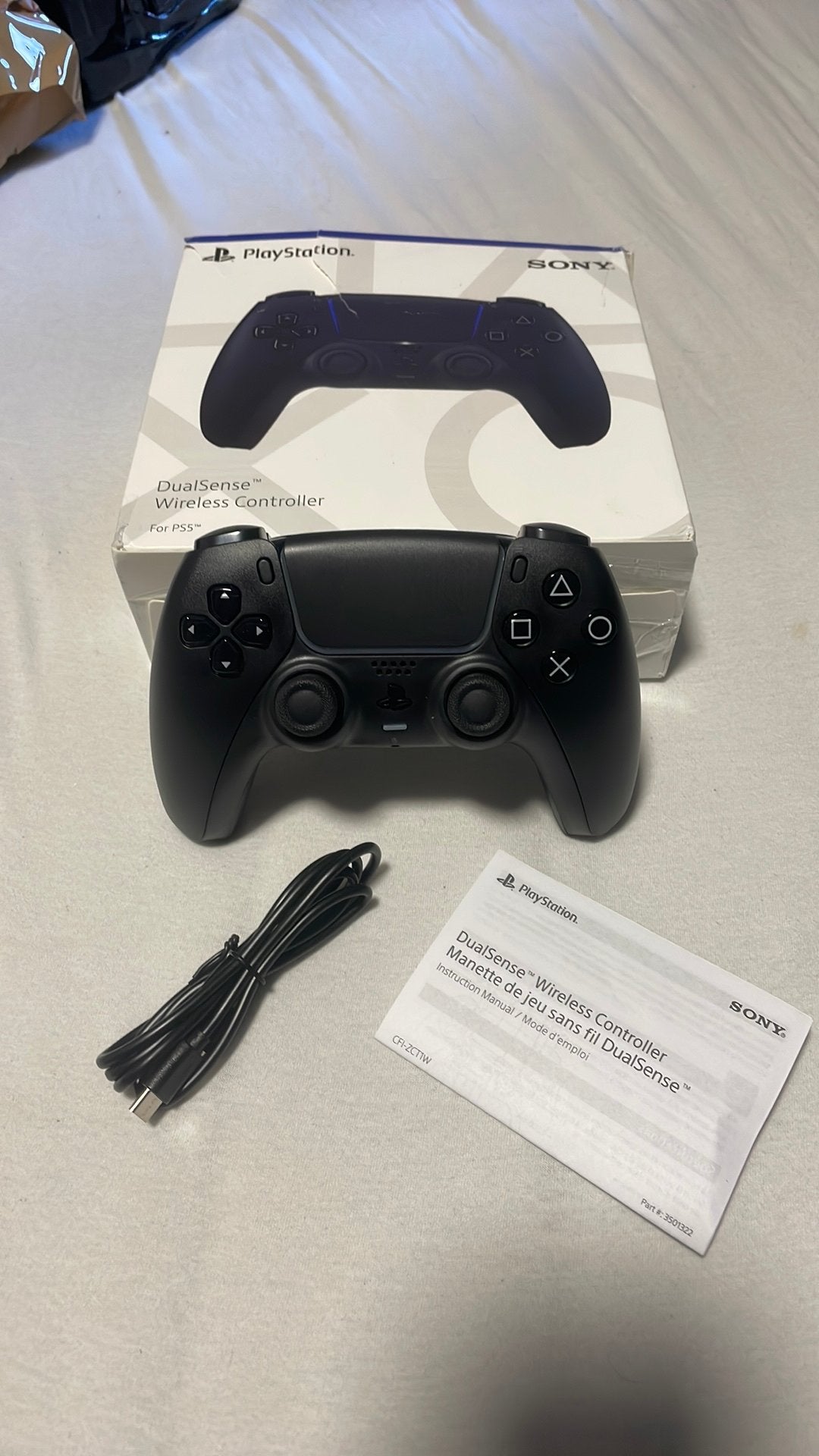 Controller ps5 zwart, nieuw met doos en draad,,, Ophalen of Verzenden, Zo goed als nieuw, Controller