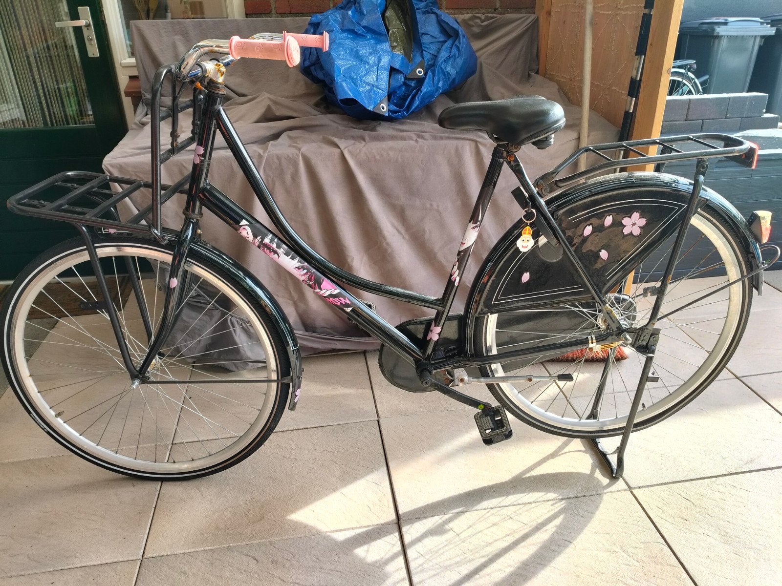 Zwarte damesfiets met voordrager, 50 tot 53 cm, Trommelrem, Ophalen, Overige merken