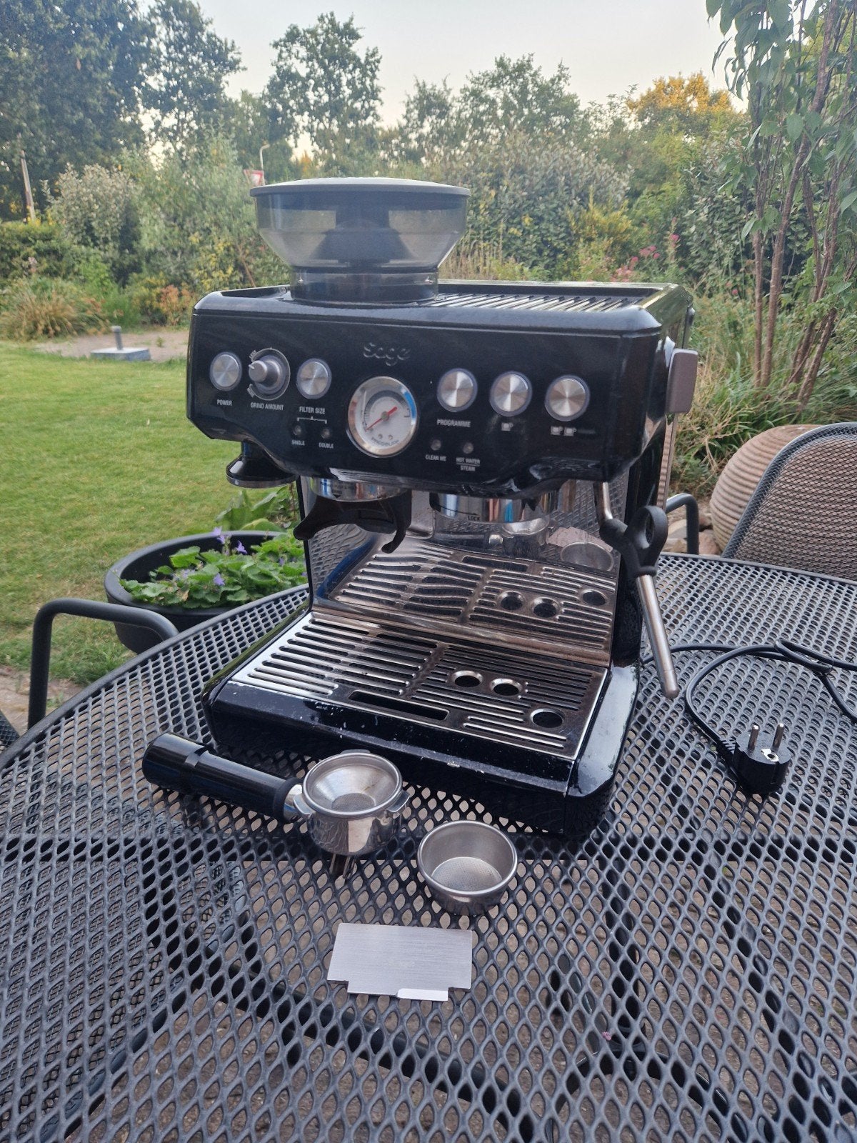 Sage Barista Express Espressomachine - Zwart - Opknapper, Witgoed en Apparatuur, Koffiezetapparaten, Ophalen, Gebruikt, Espresso apparaat
