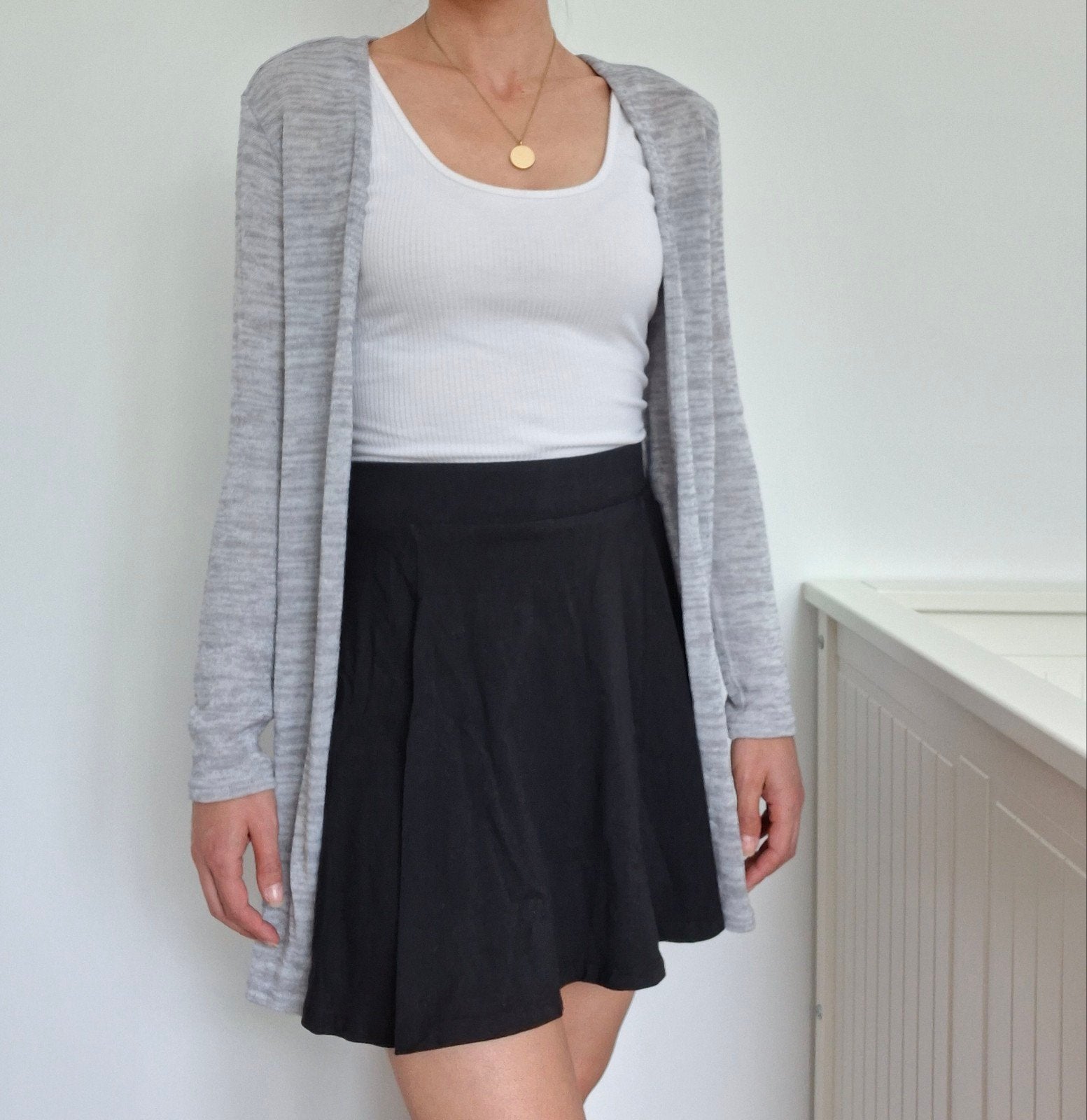 H&M basic cardigan lichtgrijs - zacht dun vestje - maat S, Kleding | Dames, H&M, Ophalen of Verzenden, Zo goed als nieuw, Maat 36 (S)