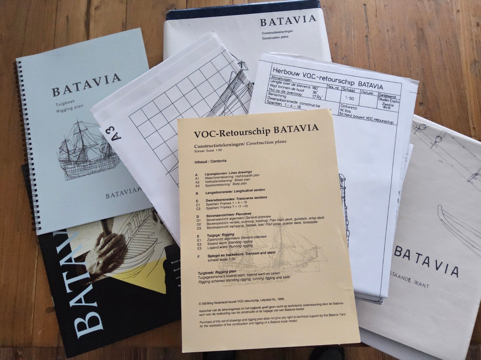 Bouwtekeningenset VOC-Retourschip Batavia, Ophalen of Verzenden, Nieuw, 1:50 tot 1:200, Overige merken