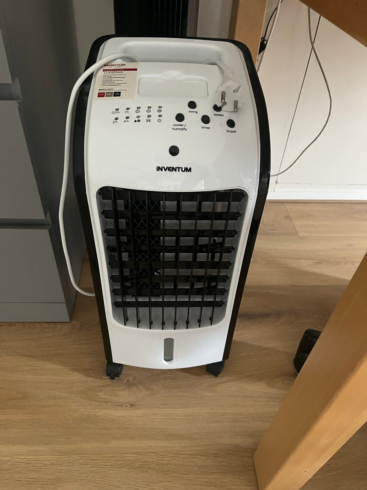 Inventum Mobiele Airco/Luchtkoeler - Zwart/Wit, Minder dan 60 m³, Timer, 3 snelheden of meer, Ophalen of Verzenden
