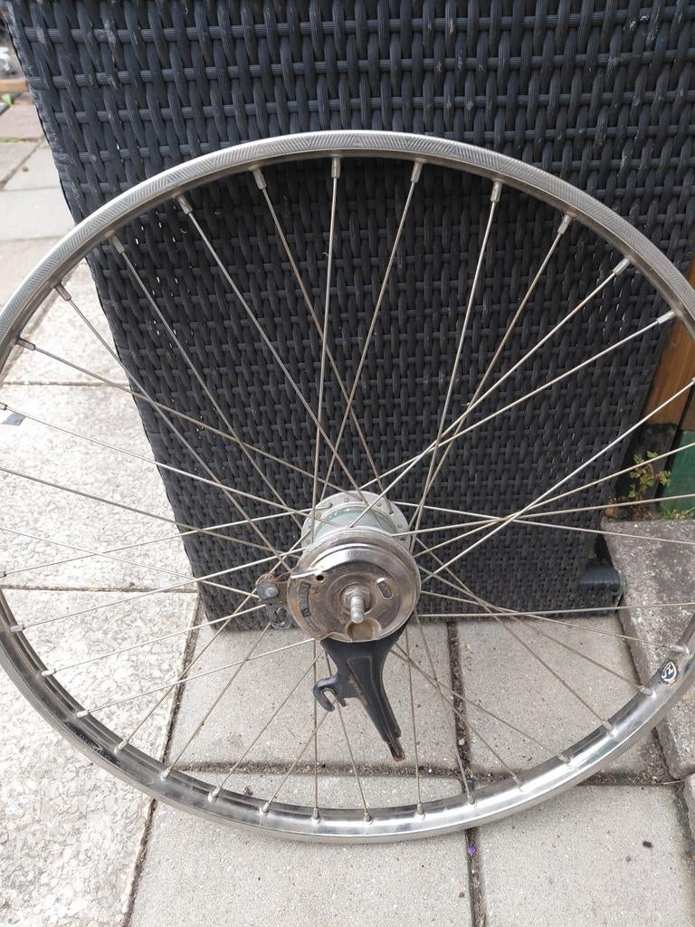 Stalen 26 inch voorwiel met rollerbrake, Ophalen