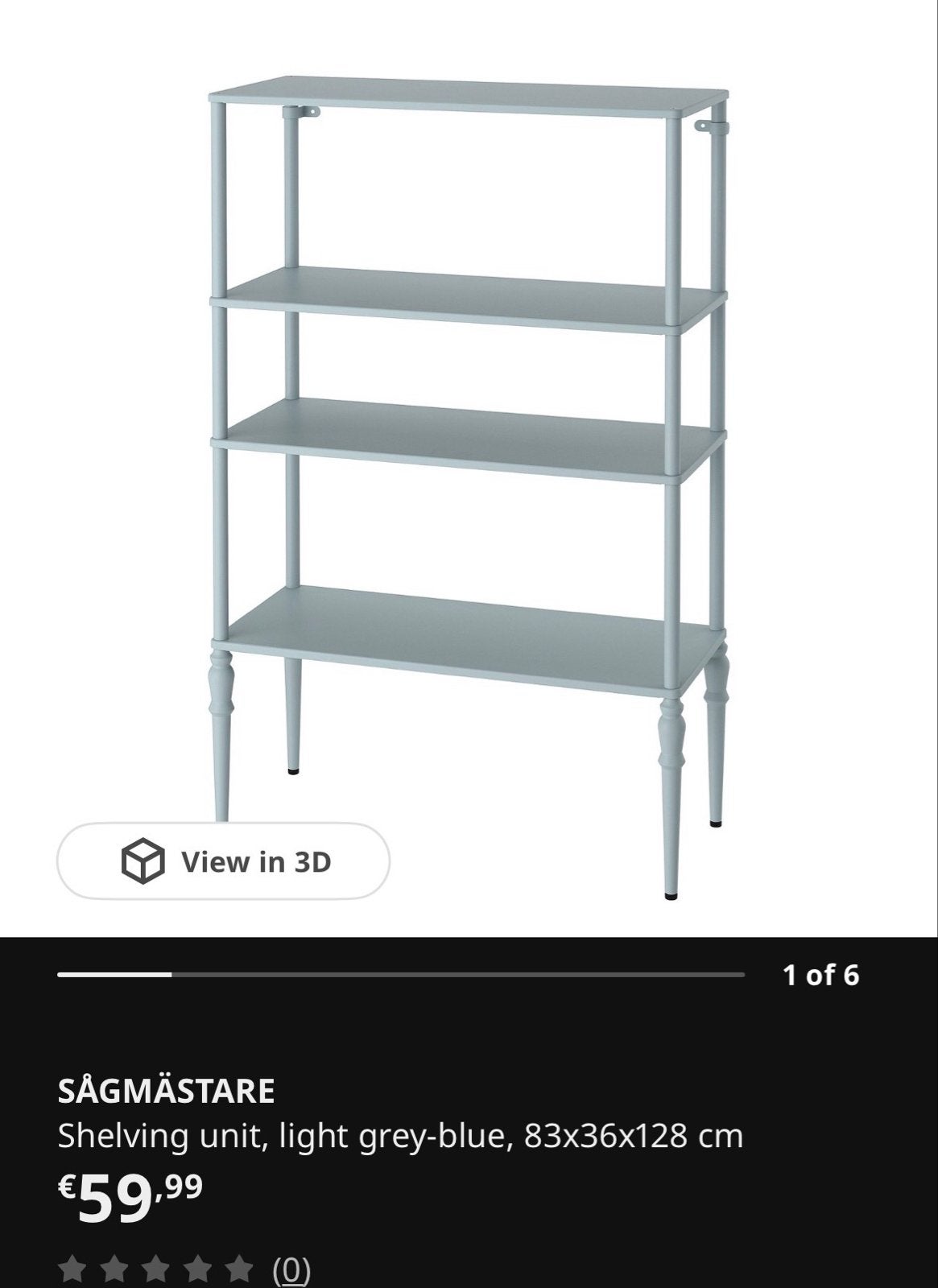 IKEA SÄGMÄSTARE Open Kast - Licht Grijsblauw, Ophalen, Met plank(en), 100 tot 150 cm, 50 tot 100 cm