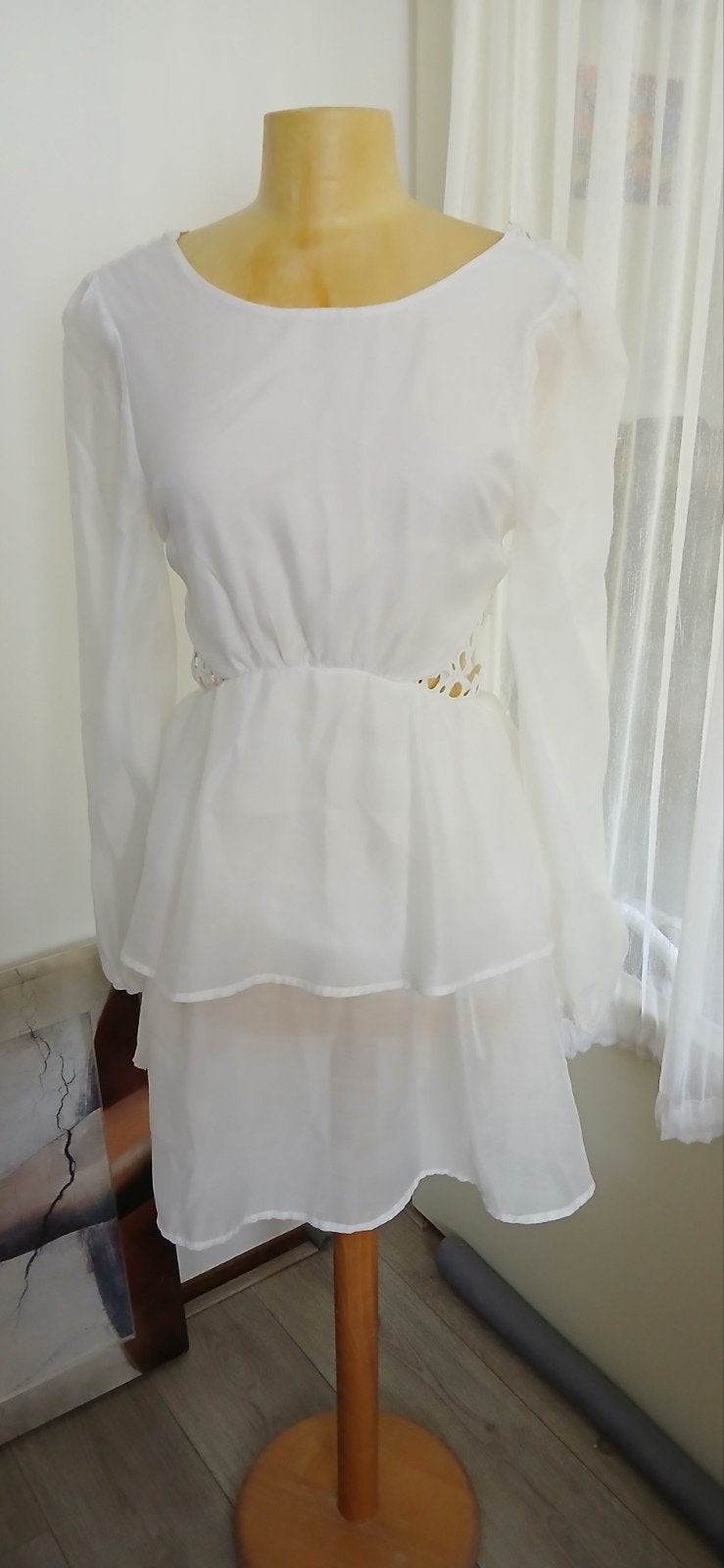 BEELDIGE  Witte jurk  met kant zie achterkant mt 36, Kleding | Dames, NELLY.COM, Verzenden, Wit, Nieuw