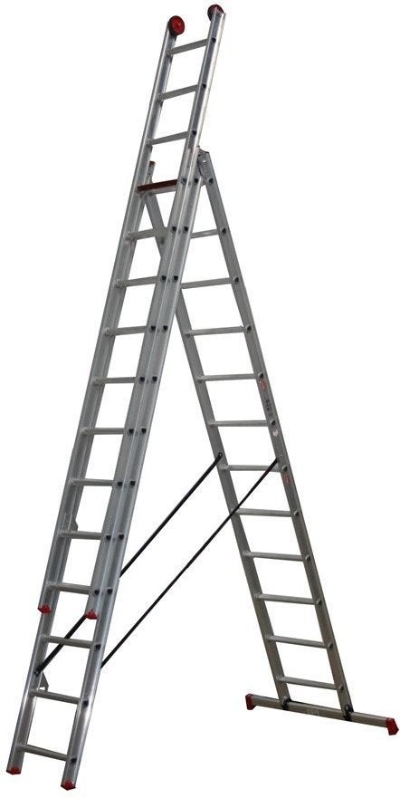 Altrex 3-delige reformladder - Muurafhouder - Ladderbordes, Ophalen, Zo goed als nieuw, Ladder, Opvouwbaar of Inschuifbaar